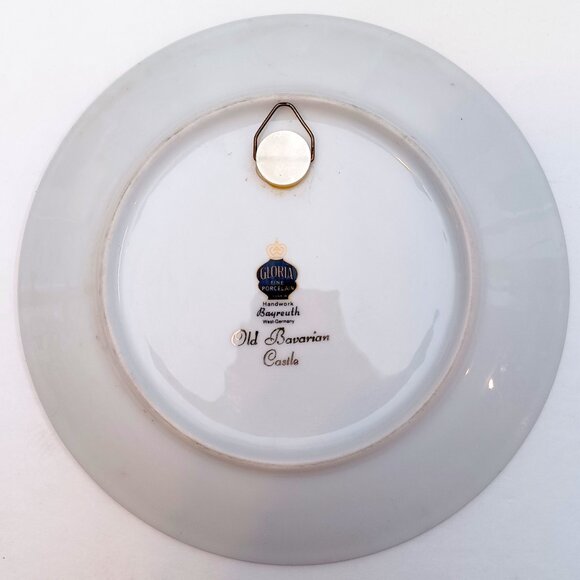 Vtg Old Bavarian Castle Porcelain Wall Plate 7.5" Made in West Germany 60s-70s - Picture 2 of 3